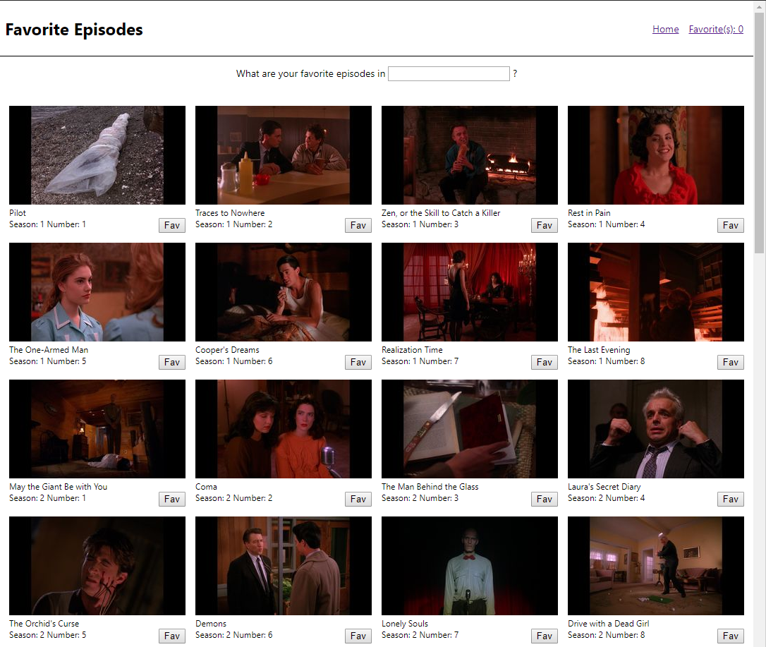 Favorite Episodes Project