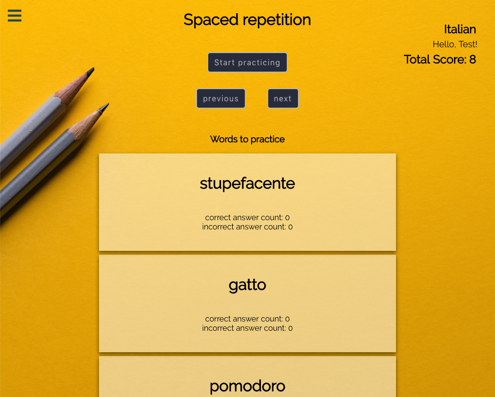 Spaced Repetition Project